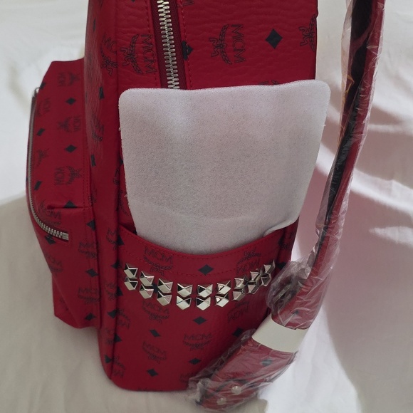 AUTHENTIC Candy Red MCM Backpack!  Brand New! main image 13